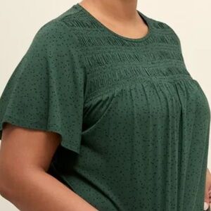 Penningtons Flutter Sleeve Smocked Yoke Top